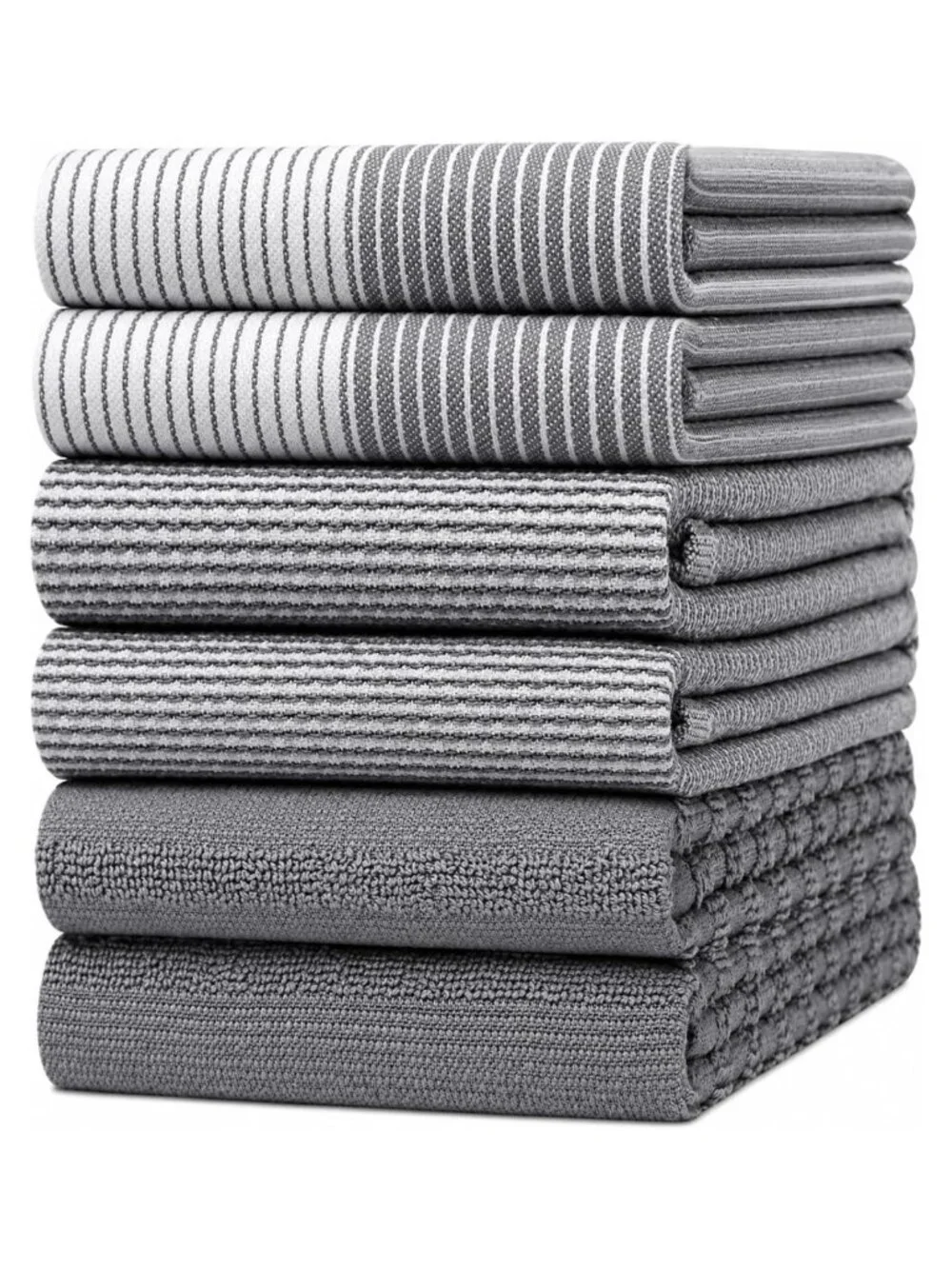 100% Cotton Kitchen Towels 6 Pack 20x28 Dish Towels Absorbent Hand Towels